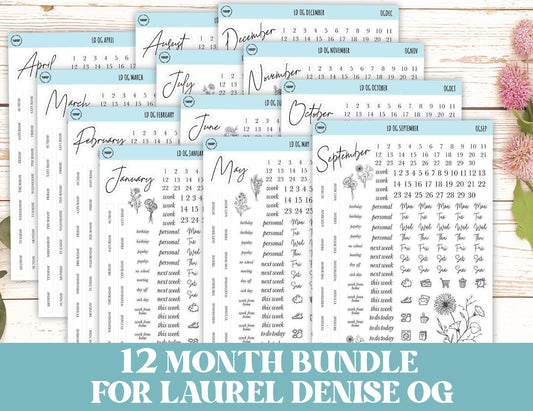 Minimalist Stickers for Large size, Horizontal & Vertical Laurel Denise Planners. || LD-OG