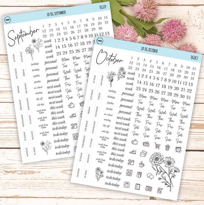 Minimalist Stickers for Large size, Horizontal & Vertical Laurel Denise Planners. || LD-OG