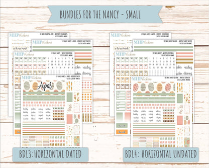 APRIL 2026 Stickers for Small Nancy & Anne Laurel Denise Planners. (Formerly Mini Planner) "Easter Garden" || MN