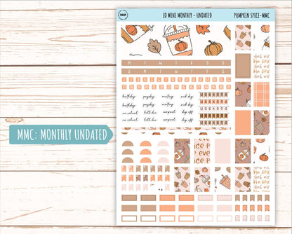 November Stickers for Small Horizontal & Vertical Laurel Denise Planners. (Formerly Mini Planner) "Pumpkin Spice" || MPS