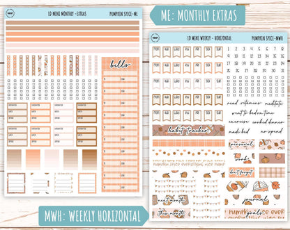 November Stickers for Small Horizontal & Vertical Laurel Denise Planners. (Formerly Mini Planner) "Pumpkin Spice" || MPS