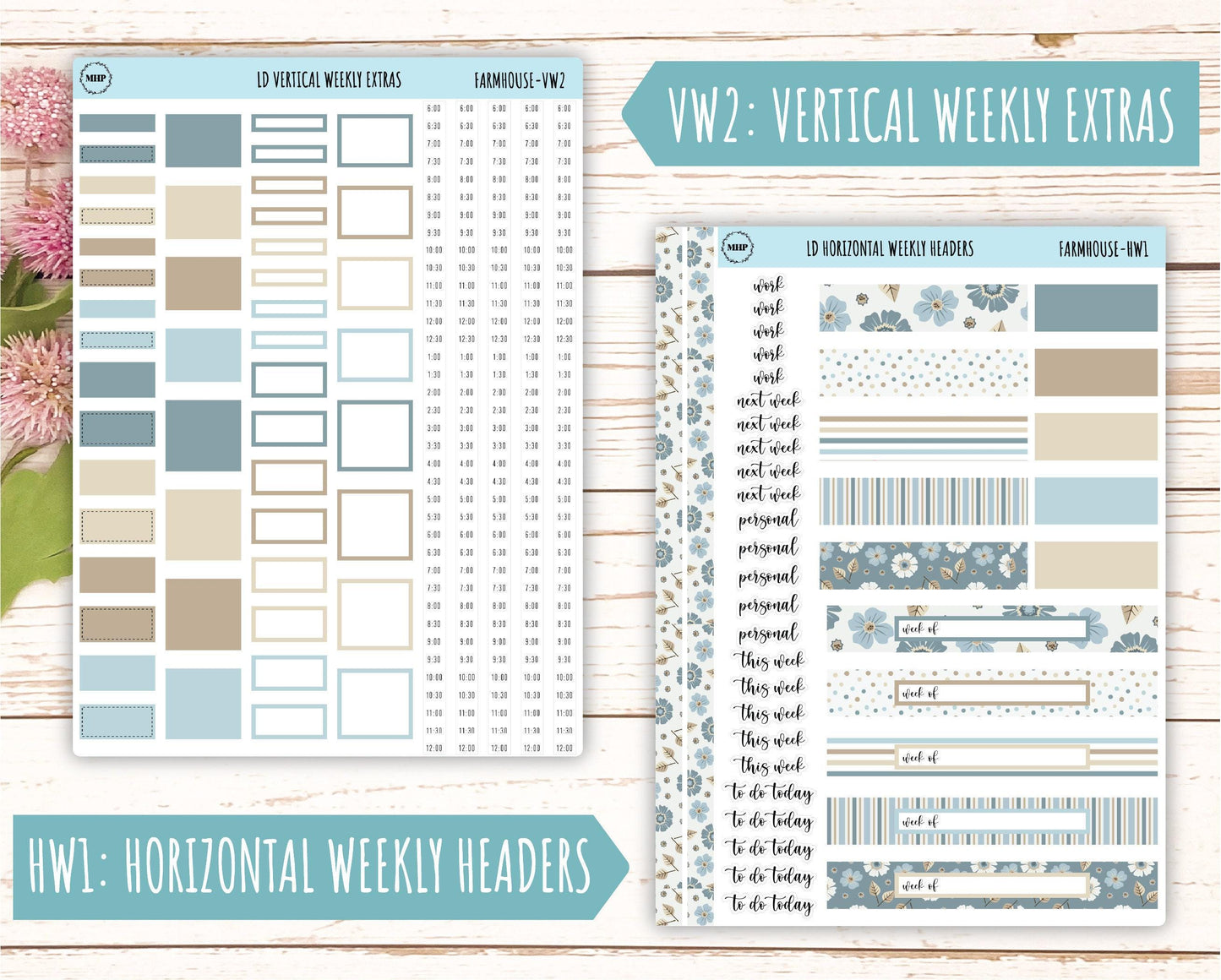 September Stickers for Large size Horizontal & Vertical Laurel Denise Planner. (Formerly Original or Standar Size) "Farmhouse" || OGFH