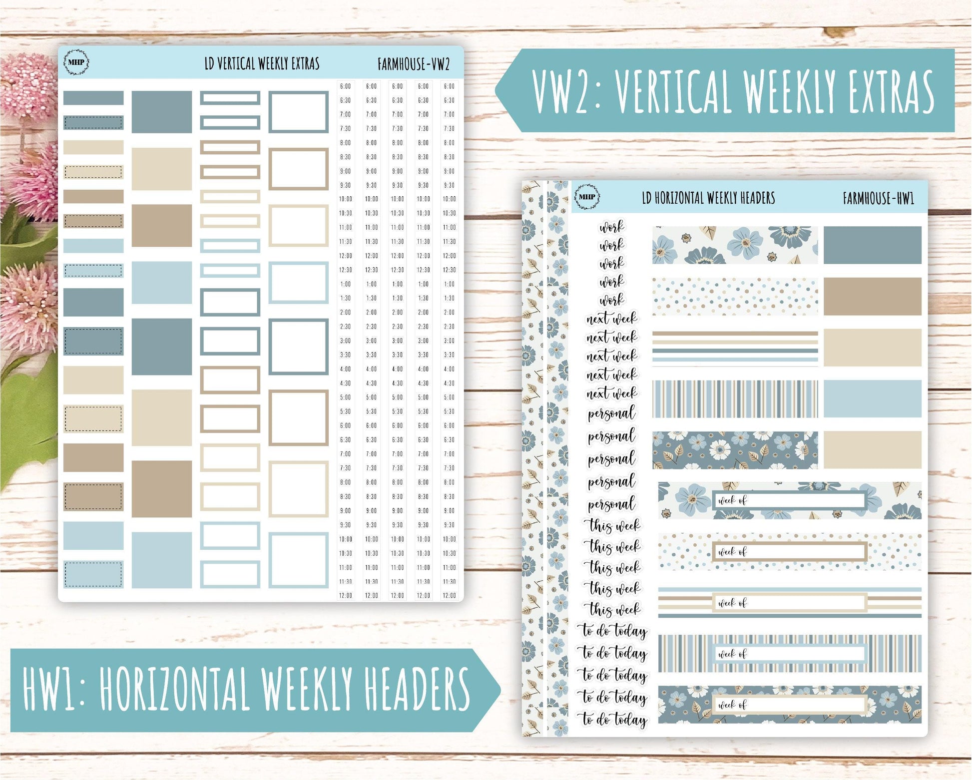 September Stickers for Large size Horizontal & Vertical Laurel Denise Planner. (Formerly Original or Standar Size) "Farmhouse" || OGFH