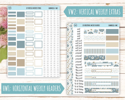 September Stickers for Large size Horizontal & Vertical Laurel Denise Planner. (Formerly Original or Standar Size) "Farmhouse" || OGFH