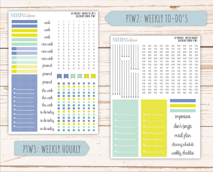 JULY 2025 Stickers for The Scout Laurel Denise Planner (formerly Portrait Planner). "Blueberry Lemon" || PTBL