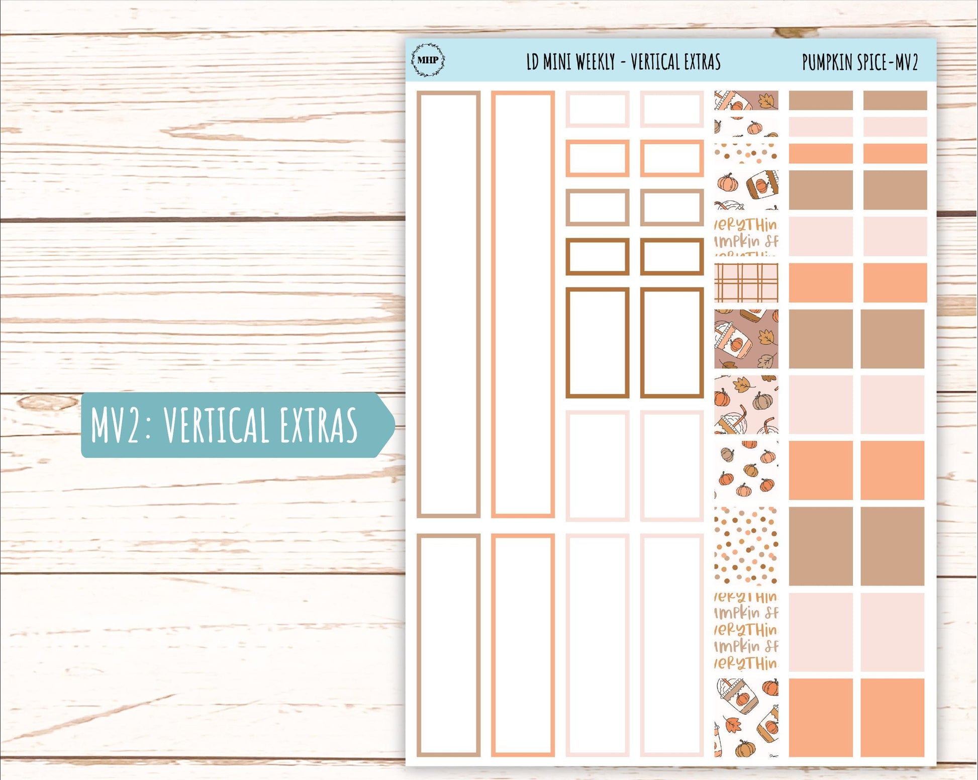 November Stickers for Small Horizontal & Vertical Laurel Denise Planners. (Formerly Mini Planner) "Pumpkin Spice" || MPS