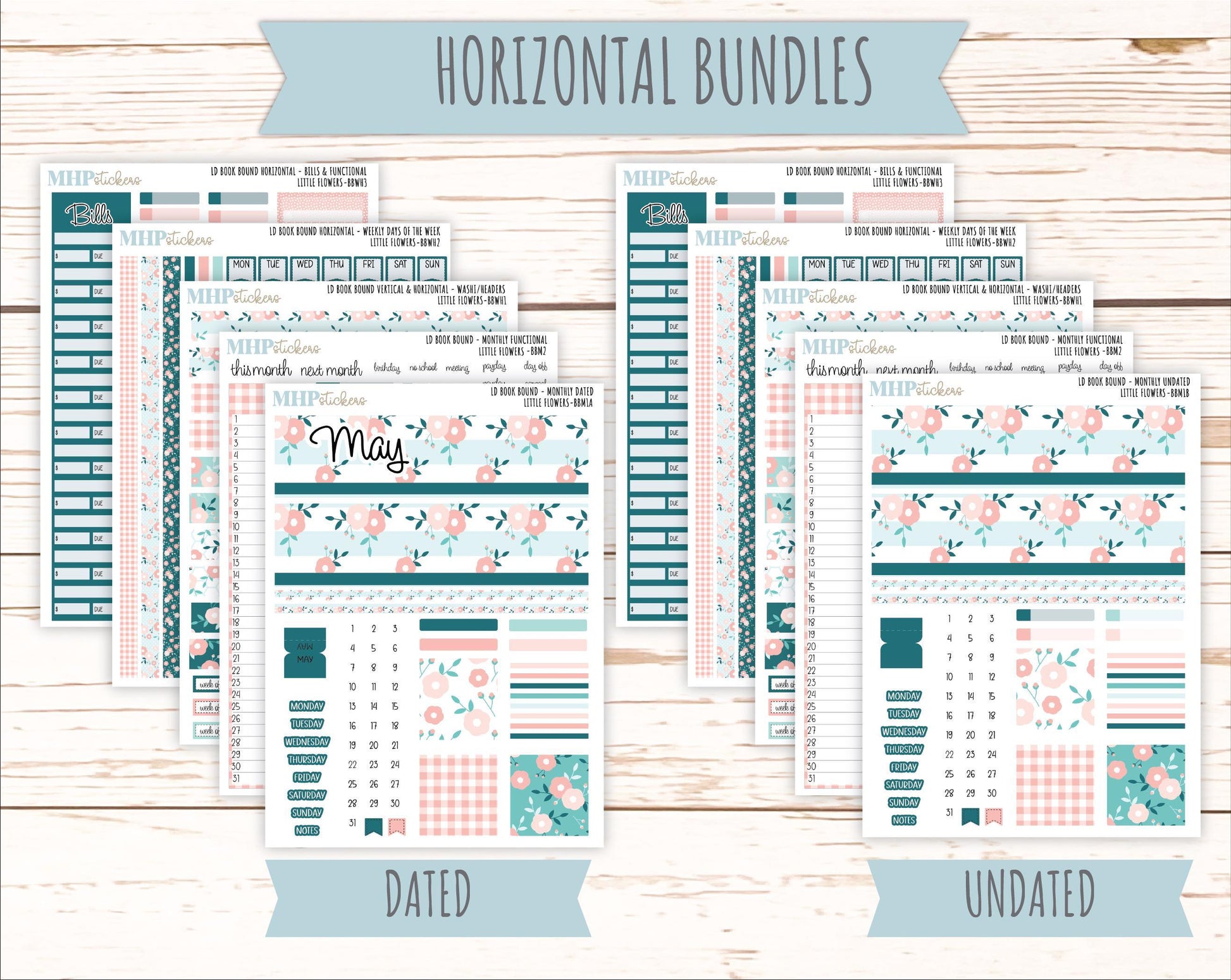 May 2025 Stickers for The Mae & The Kristy Laurel Denise Planners ( Formerly Book Bound Planner) "Little Flowers" || BB