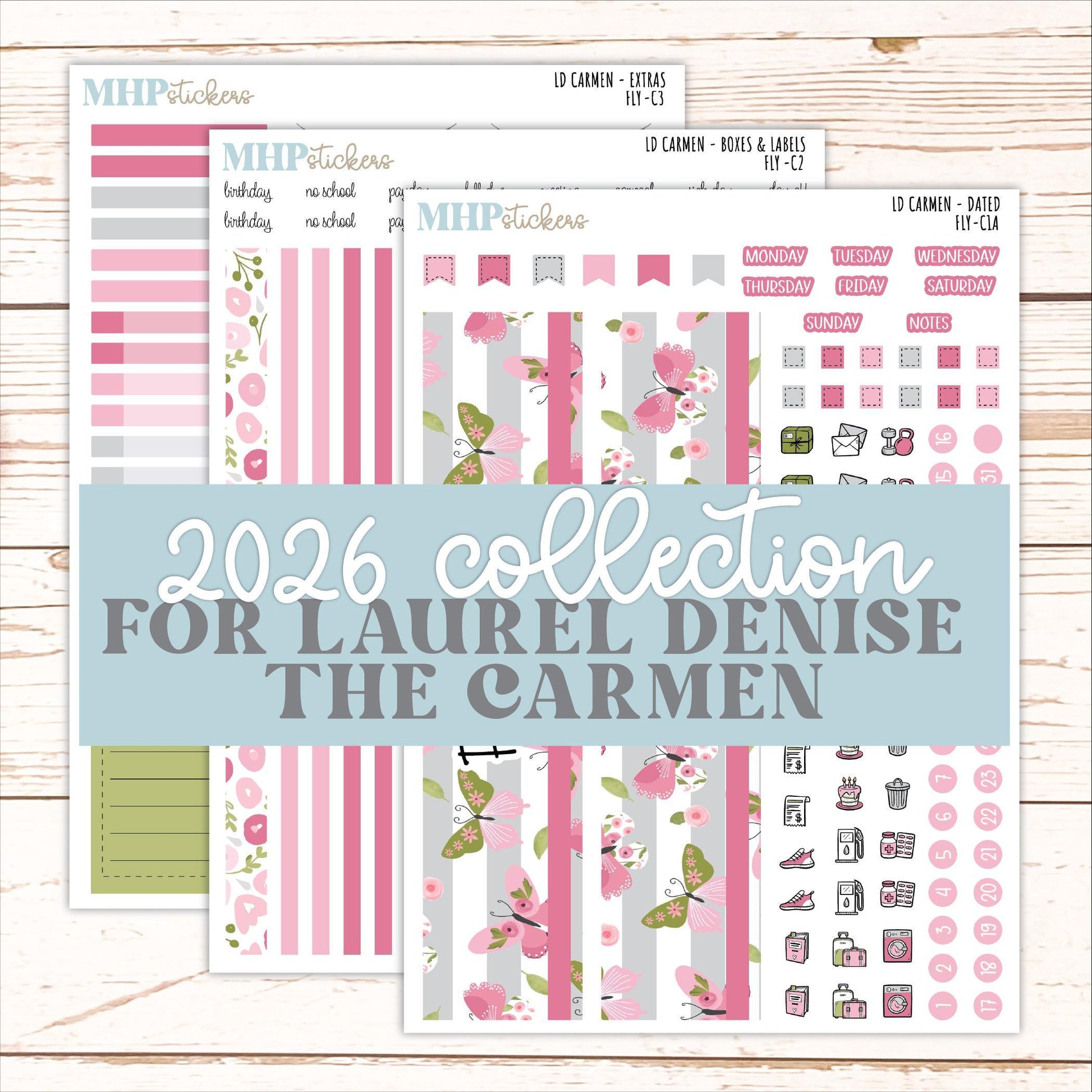 FEBRUARY 2026 Stickers for The Carmen Laurel Denise Planner (Simply Month Planner). "Fly" || C