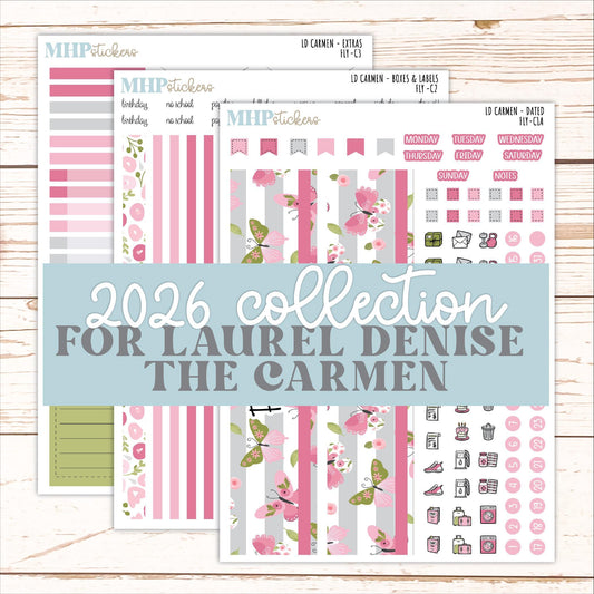FEBRUARY 2026 Stickers for The Carmen Laurel Denise Planner (Simply Month Planner). "Fly" || C