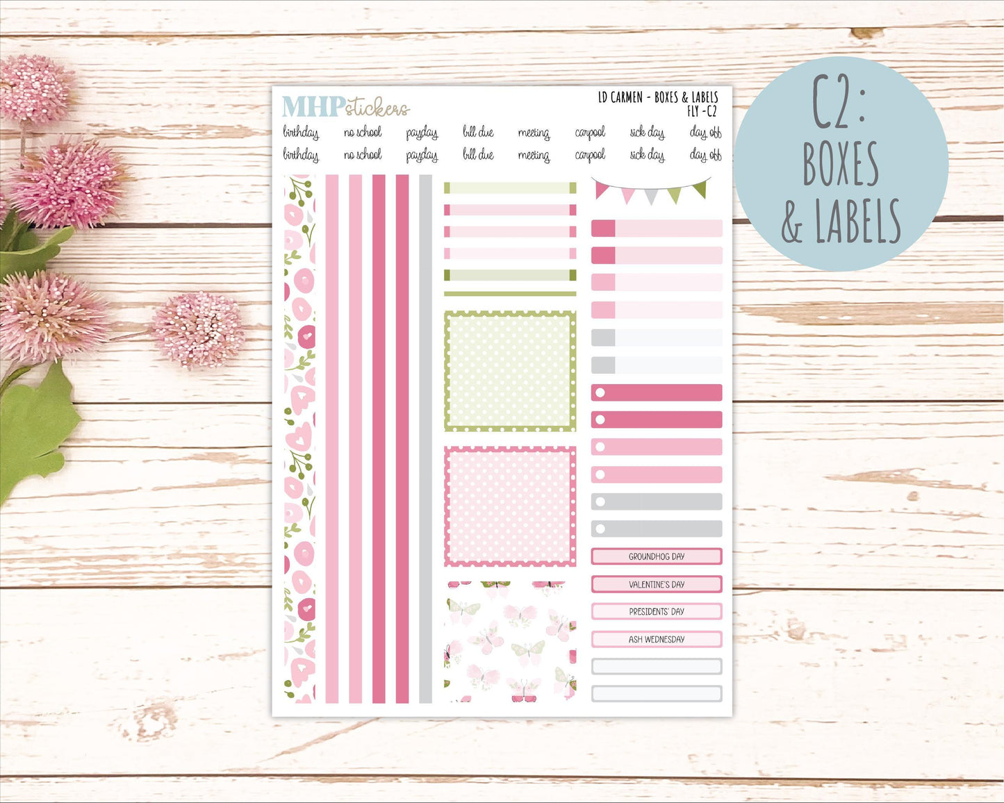 FEBRUARY 2026 Stickers for The Carmen Laurel Denise Planner (Simply Month Planner). "Fly" || C
