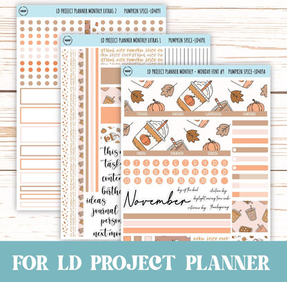 NOVEMBER Stickers for The Rose Large Laurel Denise Planner (Formerly Project Planner) "Pumpkin Spice" || LD409PS
