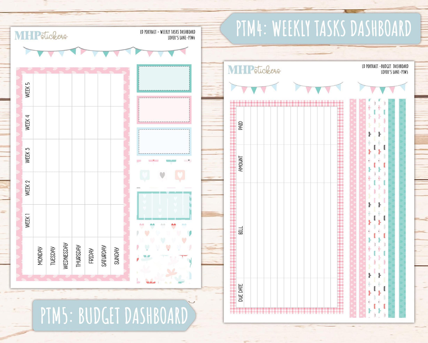 FEBRUARY 2025 Stickers for The Scout Laurel Denise Planner (formerly Portrait Planner). "Lover's Lane" || PTLL
