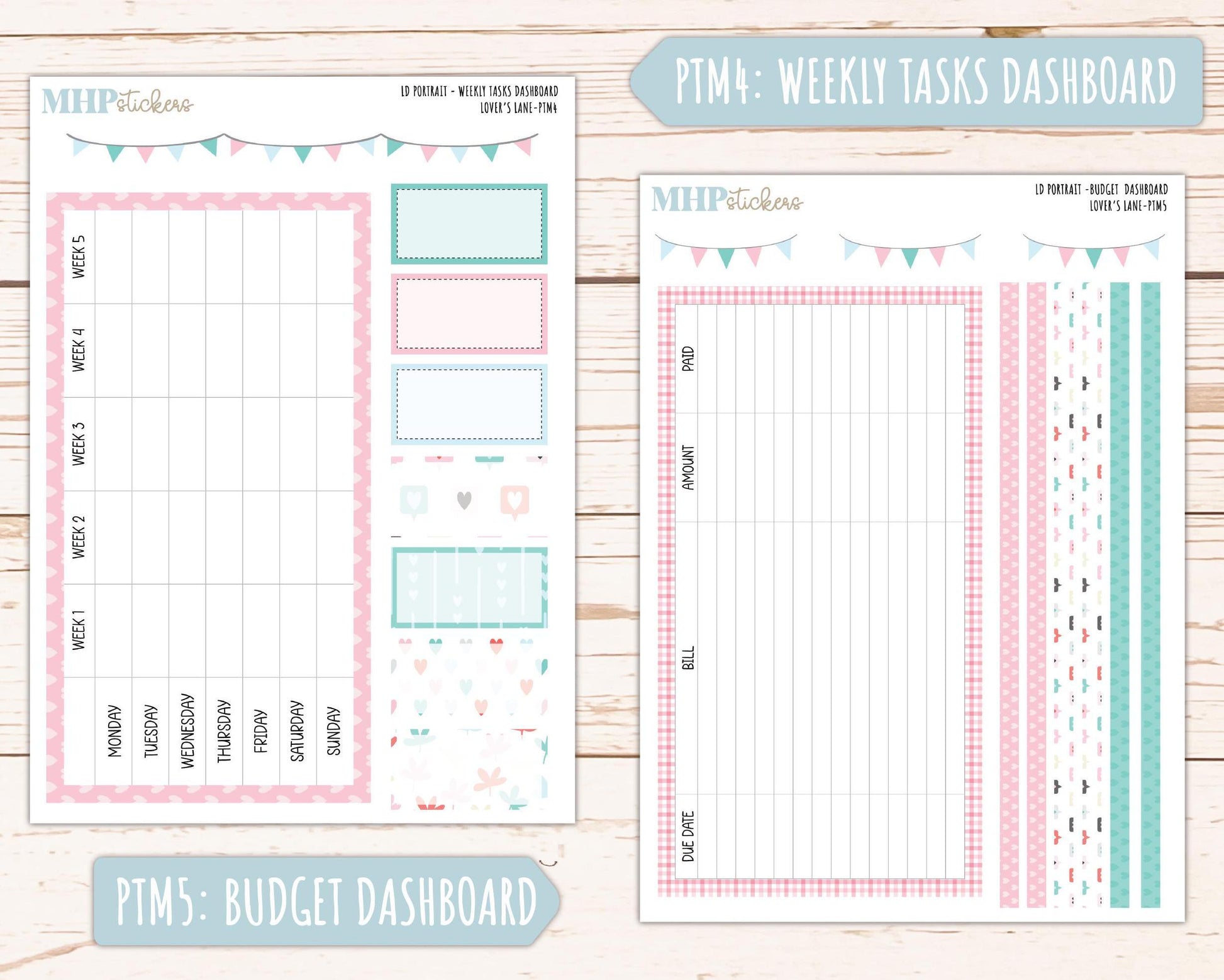 FEBRUARY 2025 Stickers for The Scout Laurel Denise Planner (formerly Portrait Planner). "Lover's Lane" || PTLL