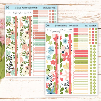 12 Monthly Sheet Set for Laurel Denise PORTRAIT Planner. 2024 Designs || LD407