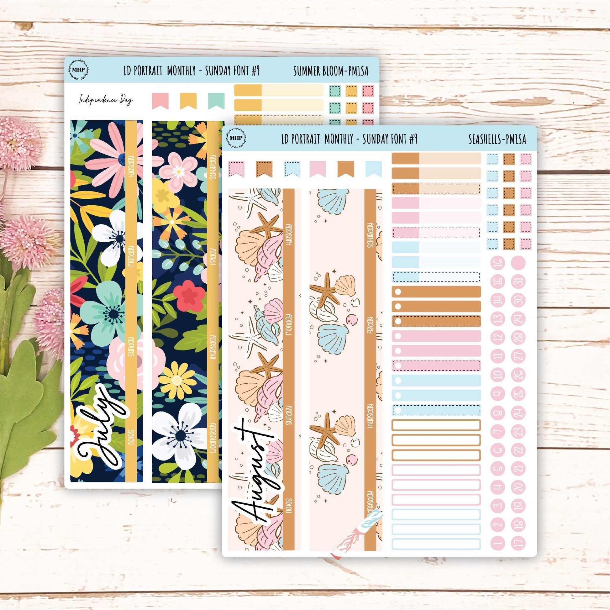 12 Monthly Sheet Set for Laurel Denise PORTRAIT Planner. 2024 Designs || LD407