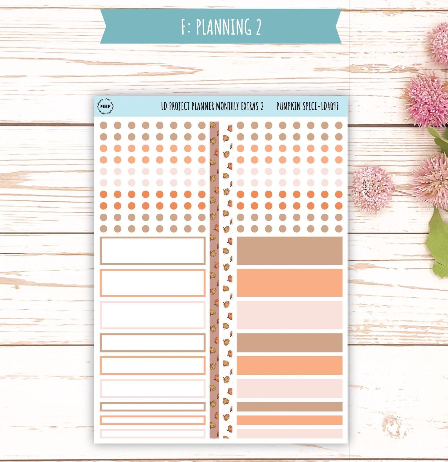 NOVEMBER Stickers for The Rose Large Laurel Denise Planner (Formerly Project Planner) "Pumpkin Spice" || LD409PS