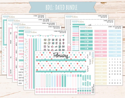 FEBRUARY 2025 Stickers for The Scout Laurel Denise Planner (formerly Portrait Planner). "Lover's Lane" || PTLL