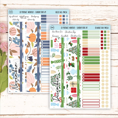 12 Monthly Sheet Set for Laurel Denise PORTRAIT Planner. 2024 Designs || LD407
