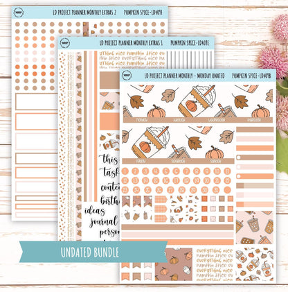NOVEMBER Stickers for The Rose Large Laurel Denise Planner (Formerly Project Planner) "Pumpkin Spice" || LD409PS