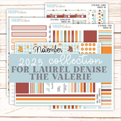 NOVEMBER Stickers for The Valerie Laurel Denise Planner (Formerly Teacher Planner) "Thankful" || TC