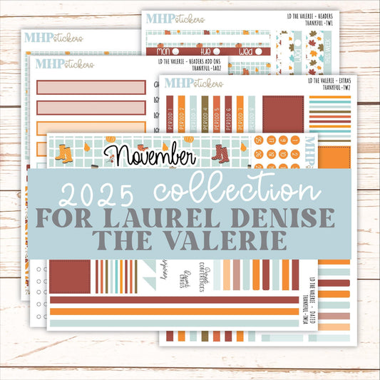 NOVEMBER Stickers for The Valerie Laurel Denise Planner (Formerly Teacher Planner) "Thankful" || TC
