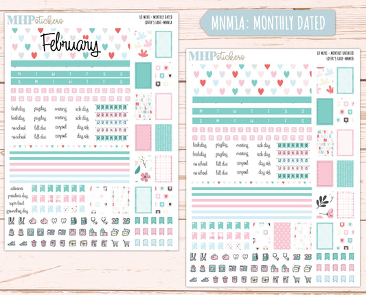 FEBRUARY 2025 Stickers for small Laurel Denise Planners "Lover's Lane" || MNLL