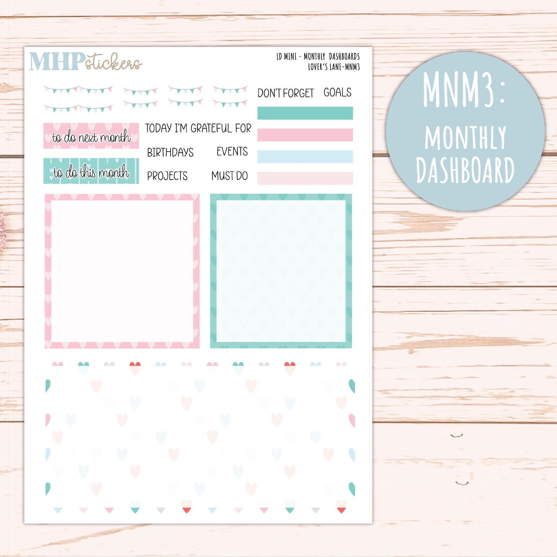 FEBRUARY 2025 Stickers for small Laurel Denise Planners "Lover's Lane" || MNLL