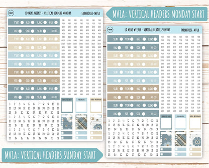 September Stickers for Small Horizontal & Vertical Laurel Denise Planners. (Formerly Mini Planner) "Farmhouse" || MFH