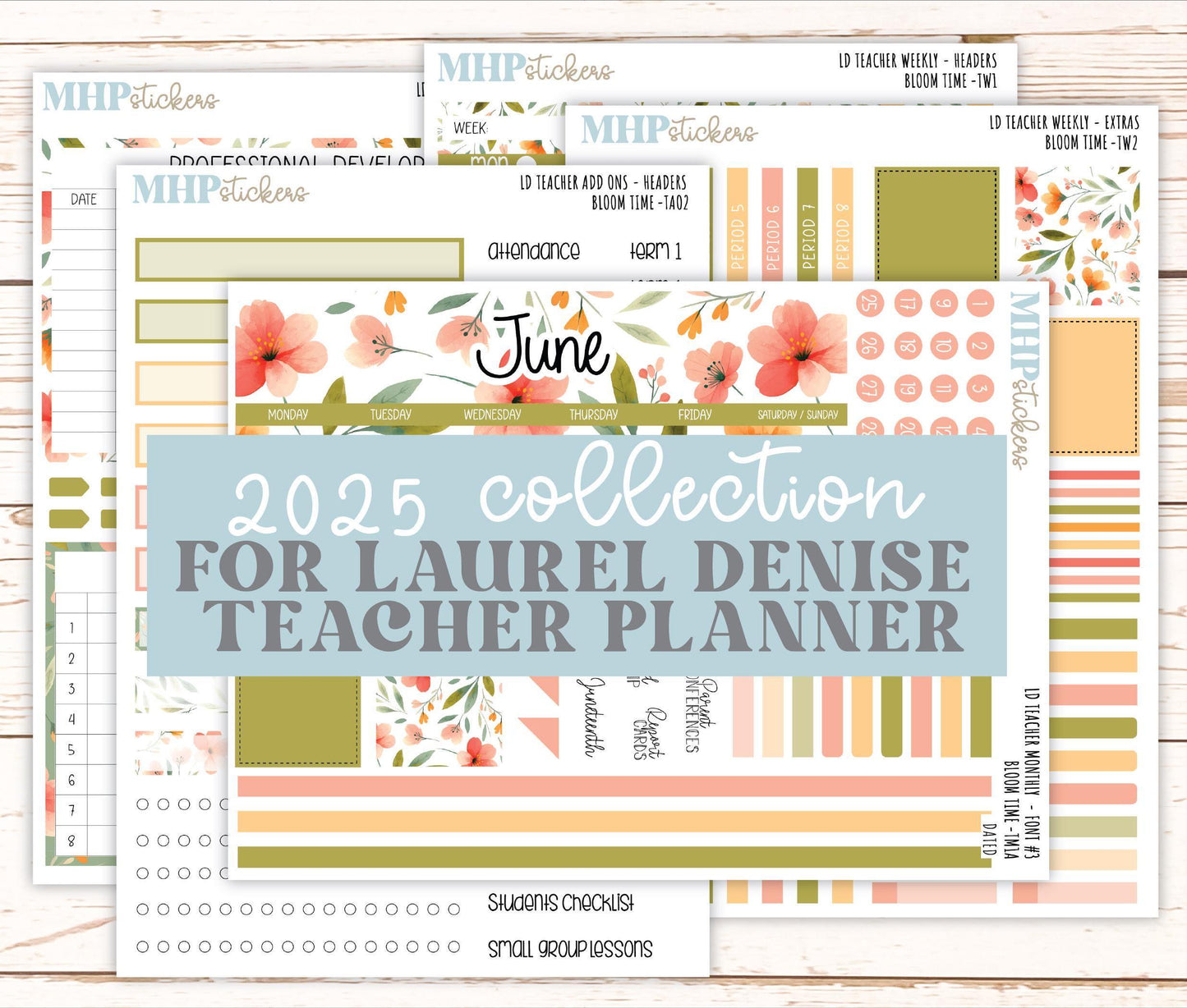 JUNE Stickers for The Valerie Laurel Denise Planner (Formerly Teacher Planner) "Bloom Time" || TBT