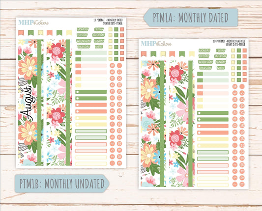 AUGUST 2025 Stickers for The Scout Laurel Denise Planner (formerly Portrait Planner). "Sunny Days" || PTSD