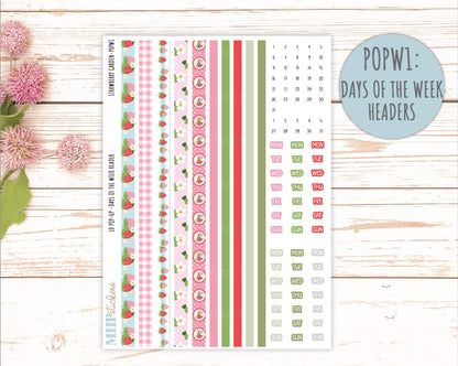 May 2025 Stickers for The Jo Laurel Denise Planner (Formerly Pop-Up Planner) "Strawberry Garden" || POPSG