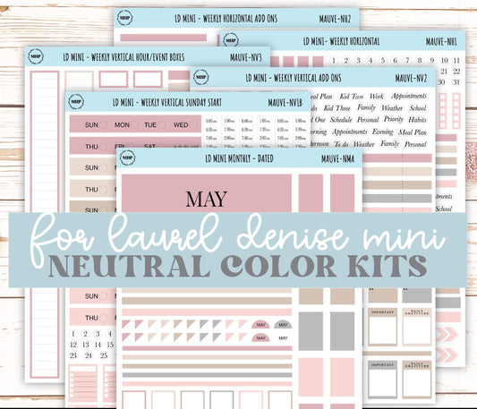 MAY Neutral Color Stickers for small Laurel Denise Planners || NMAY