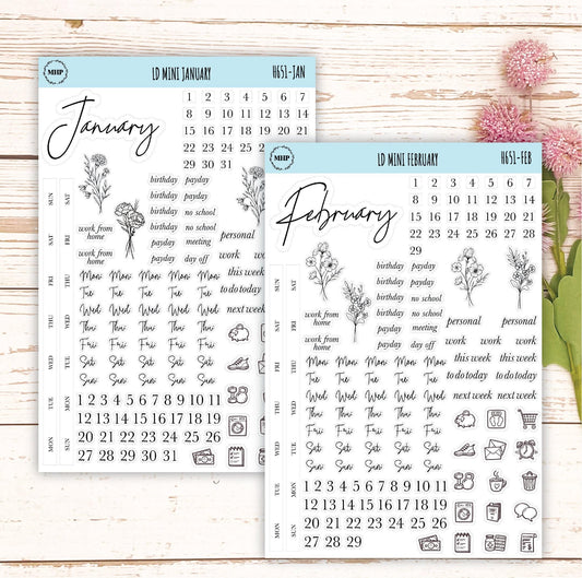 smallmalist Stickers for Laurel Denise Mini Planners. || H651