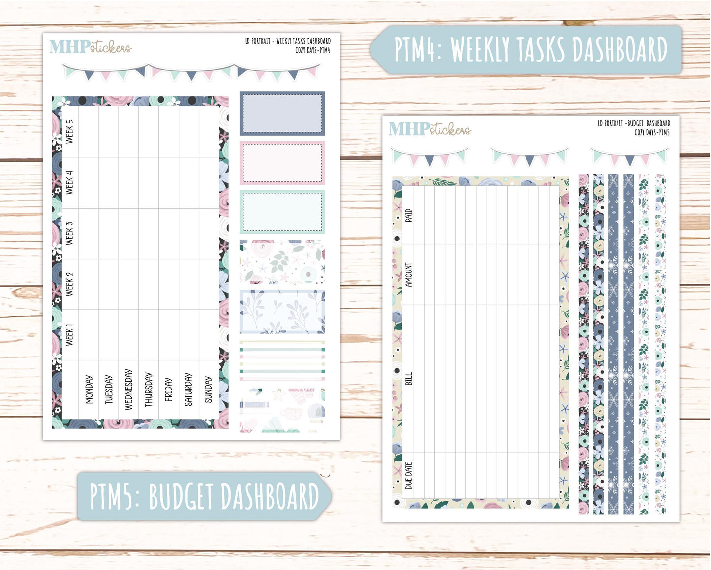 JANUARY 2025 Stickers for The Scout Laurel Denise Planner (formerly Portrait Planner). "Cozy Days" || PTCD