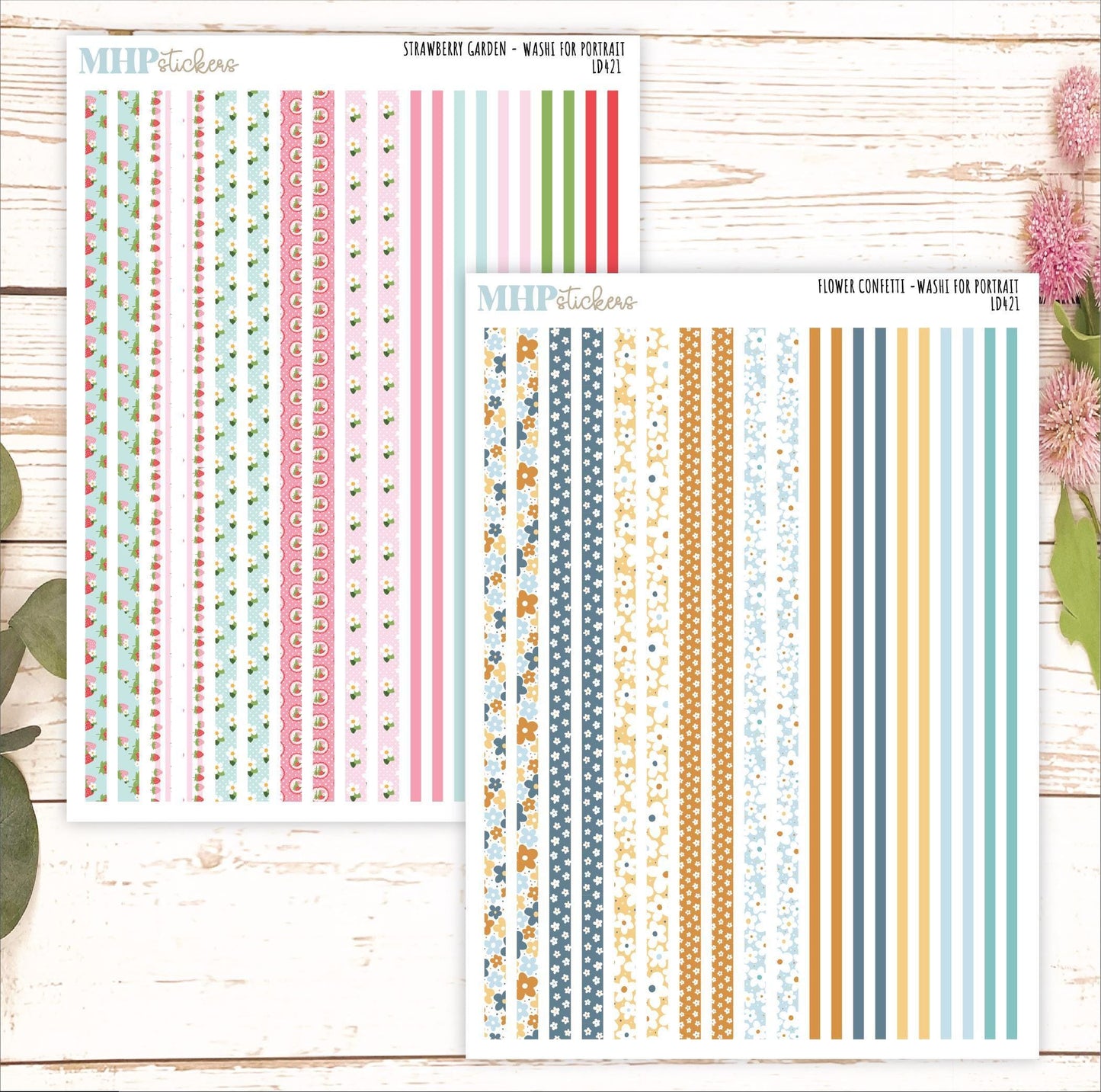 12 Washi Sheets Set for Laurel Denise PORTRAIT Planner. 2025 Designs || LD421