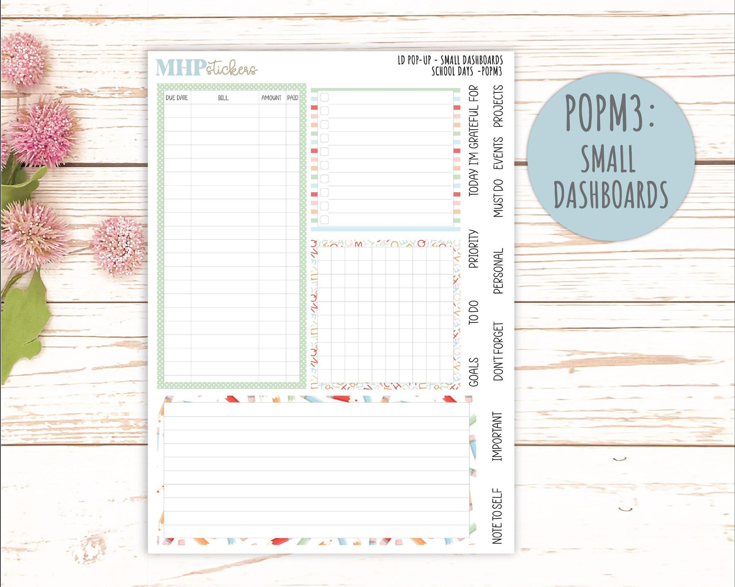 September 2025 Stickers for The Jo Laurel Denise Planner (Formerly Pop-Up Planner) "School Days" || POP