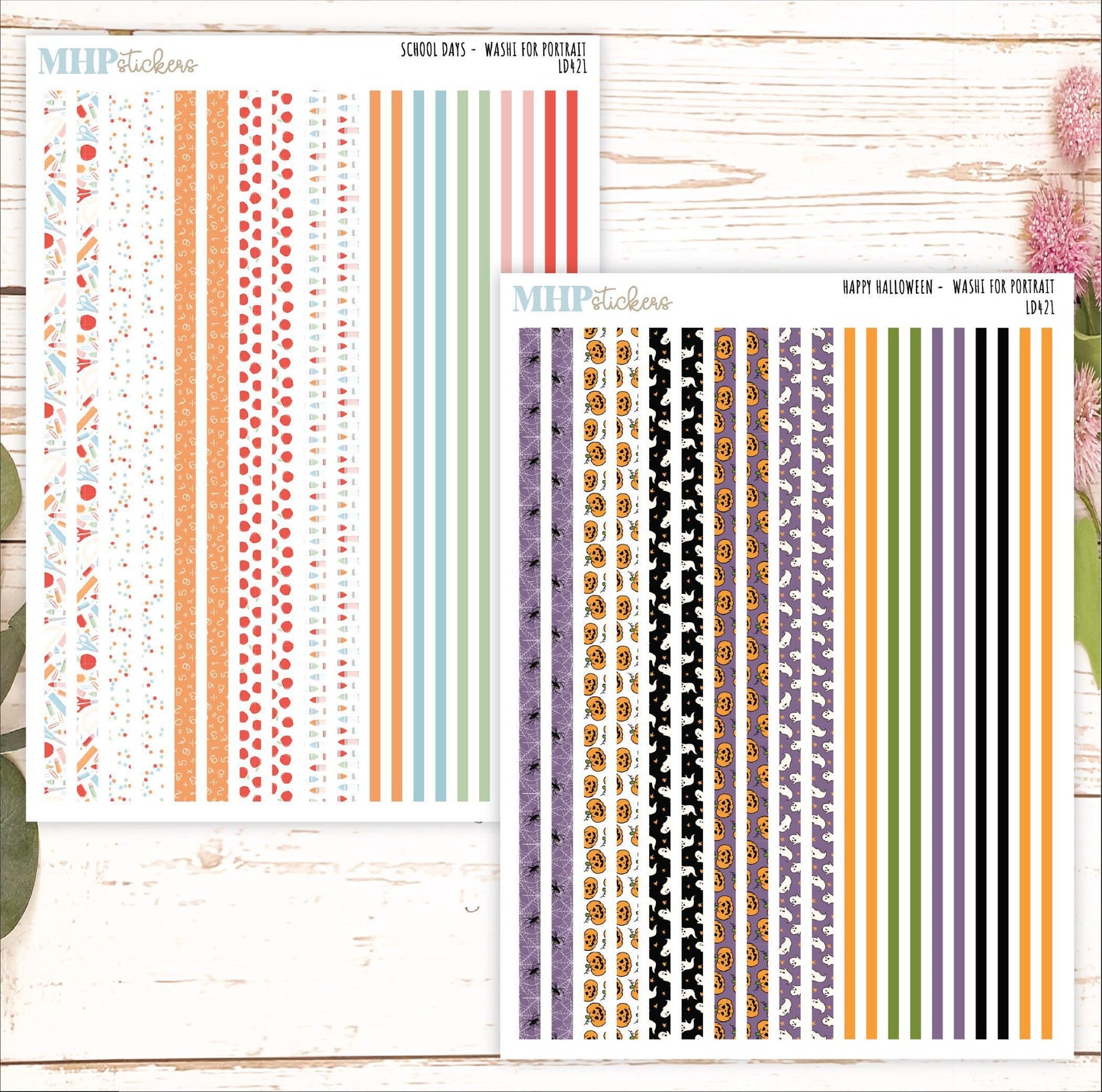 12 Washi Sheets Set for Laurel Denise PORTRAIT Planner. 2025 Designs || LD421