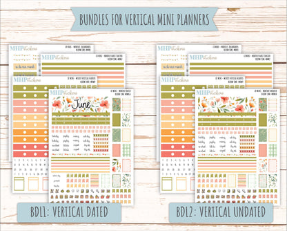 JUNE 2025 Stickers for Small Horizontal & Vertical Laurel Denise Planners. (Formerly Mini Planner) "Bloom Time" || MNBT