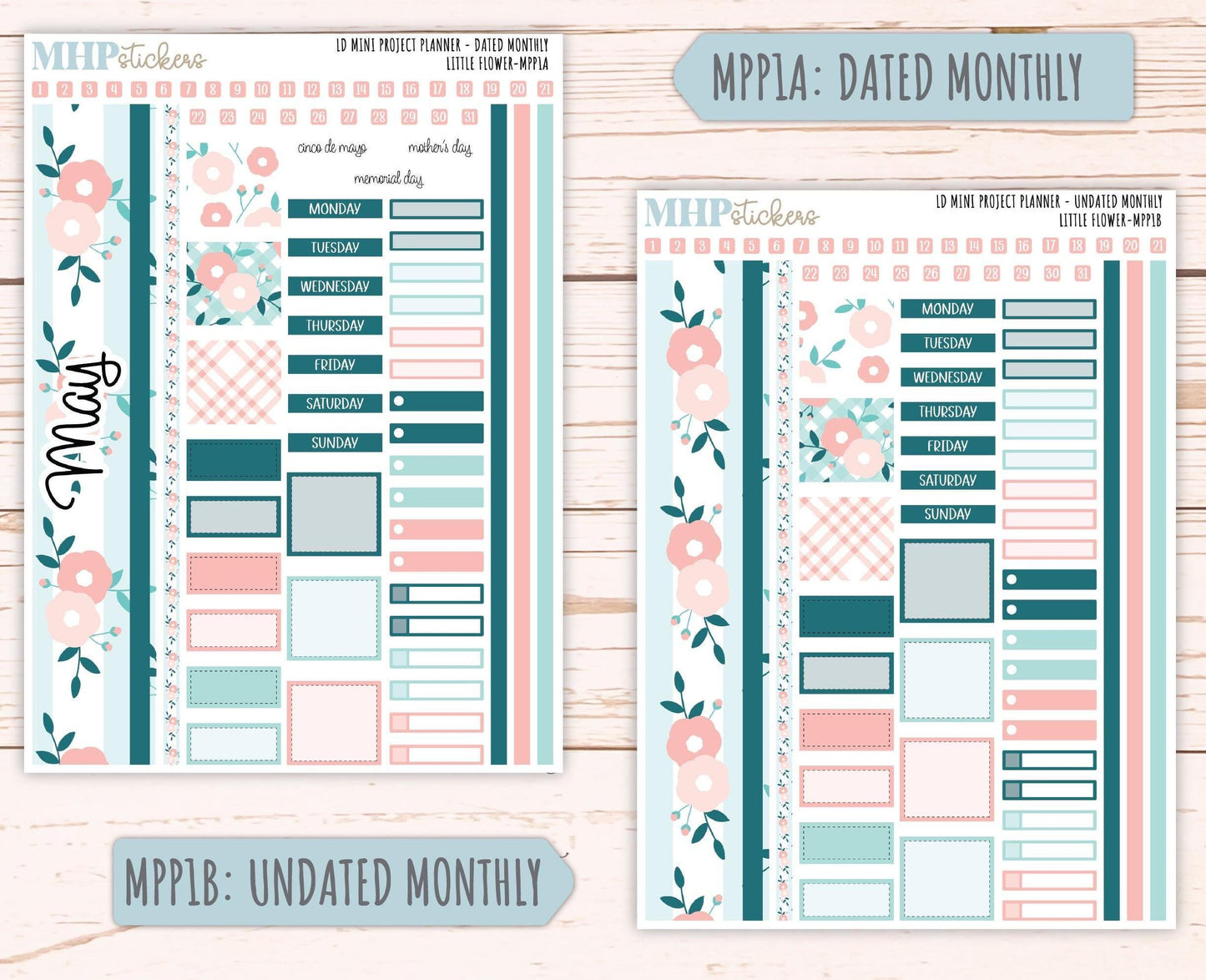 MAY 2025 Stickers for The Rose Small Laurel Denise Planner (Formerly Mini Project Planner) "Little Garden" || MPPLG