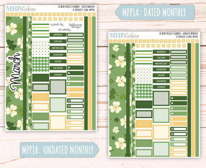 MARCH 2025 Stickers for The Rose Small Laurel Denise Planner (Formerly Mini Project Planner) "St Patrick's Flare" || MPPSPF