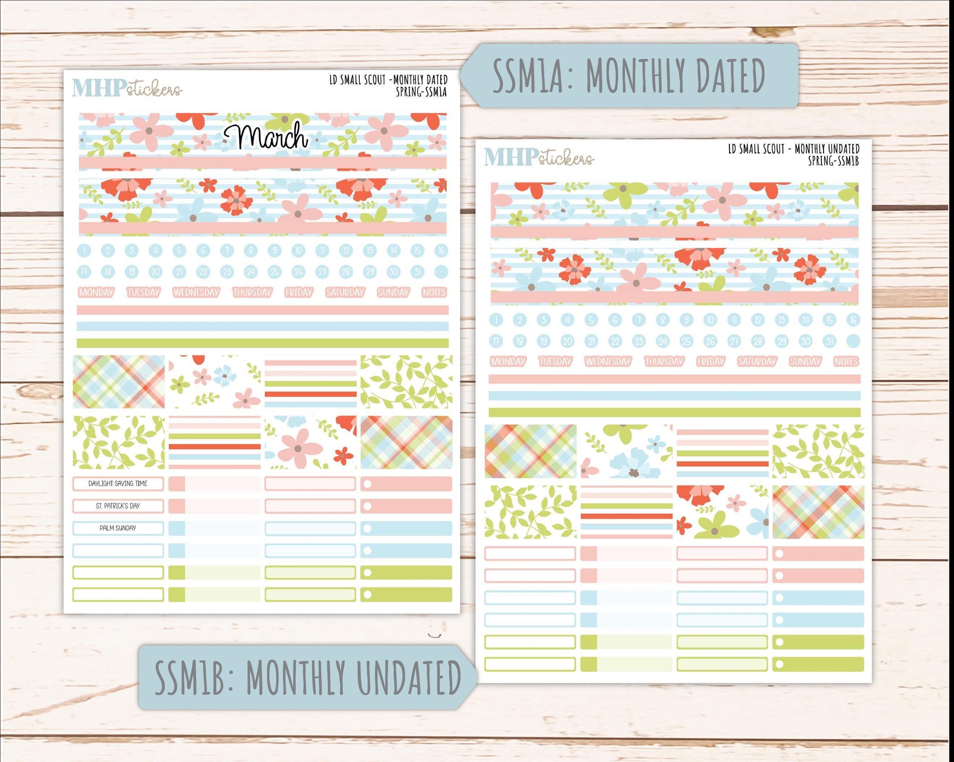 MARCH 2026 Stickers for the Small Scout Planner. For Laurel Denise Planners. "Spring" ||SS