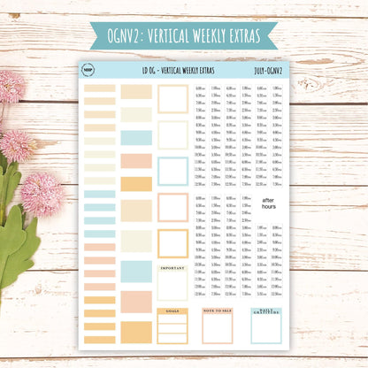 Neutral Color Stickers for Large size Horizontal & Vertical Laurel Denise Planner. (Formerly Original or Standar Size) JULY || OGNJUL