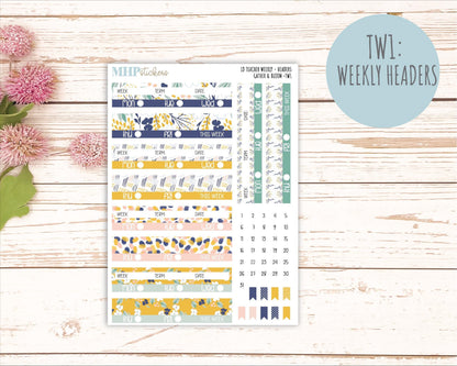 SEPTEMBER Stickers for The Valerie Laurel Denise Planner (Formerly Teacher Planner) "Gather and Bloom" || TC