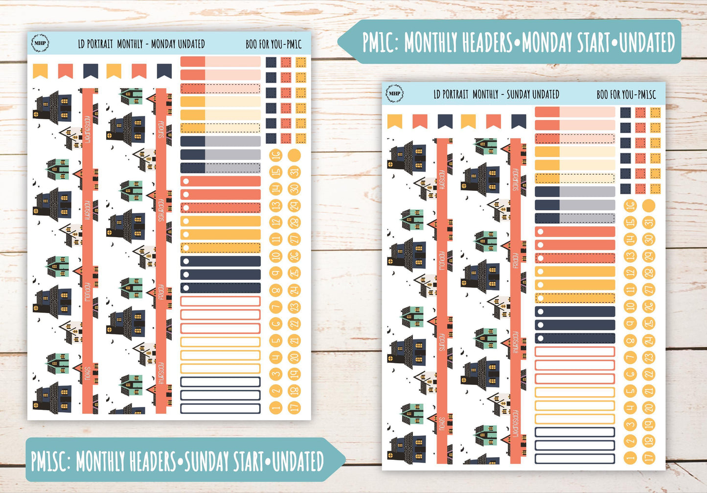 OCTOBER Stickers for The Scout Laurel Denise Planner (formerly Portrait Planner). "Boo to You" || PBY