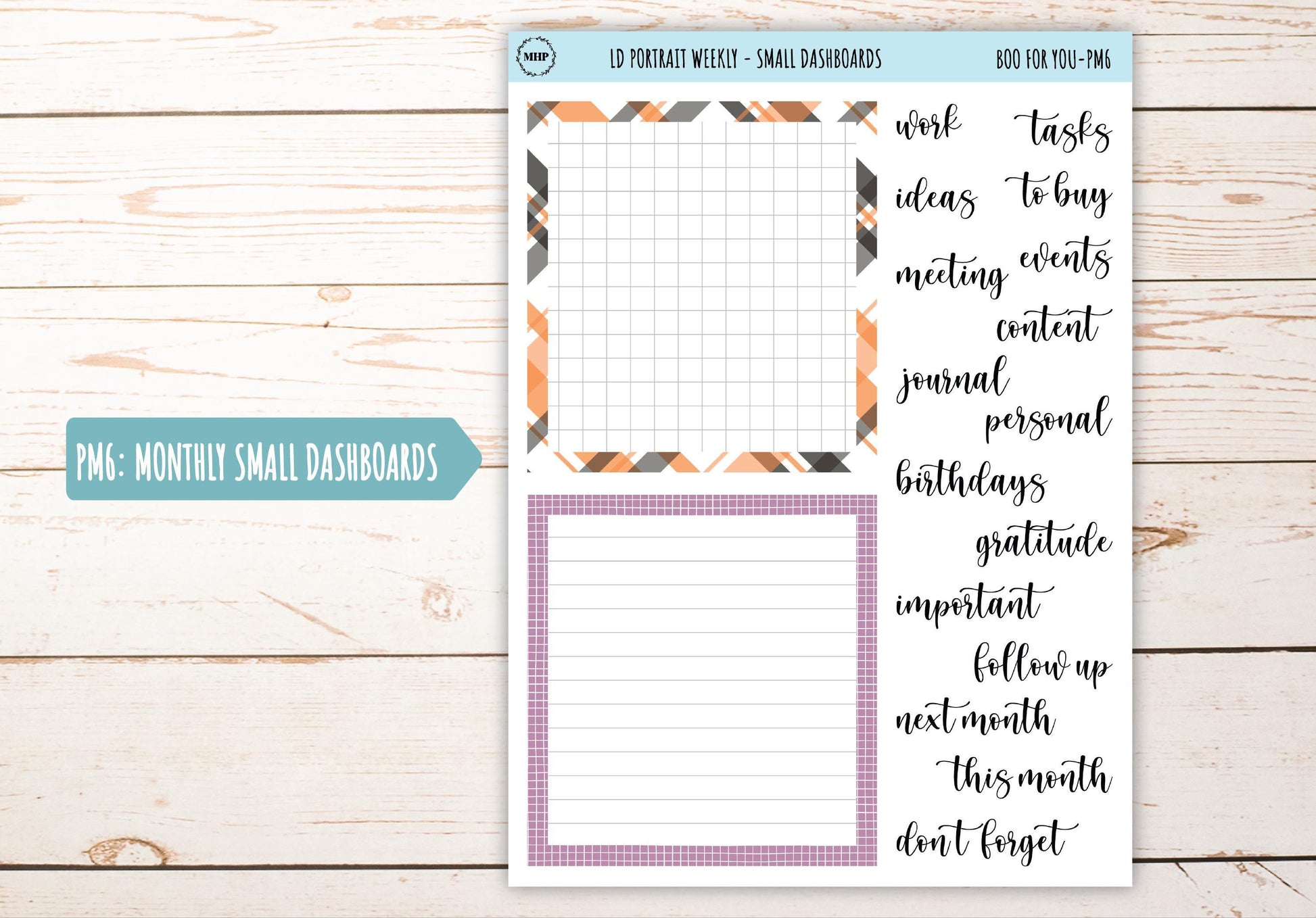 OCTOBER Stickers for The Scout Laurel Denise Planner (formerly Portrait Planner). "Boo to You" || PBY