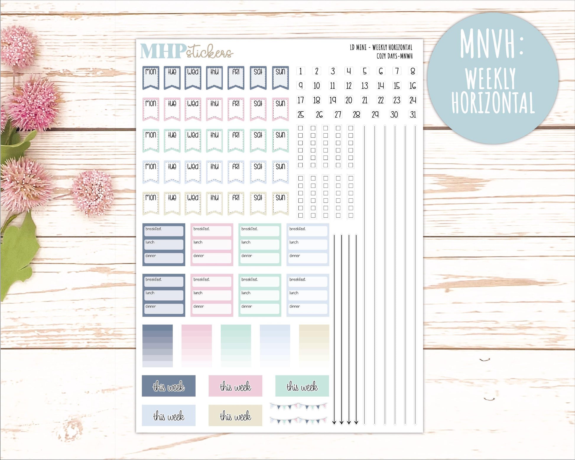 JANUARY 2025 Stickers for small Laurel Denise Planners "Cozy Days" || MNCD