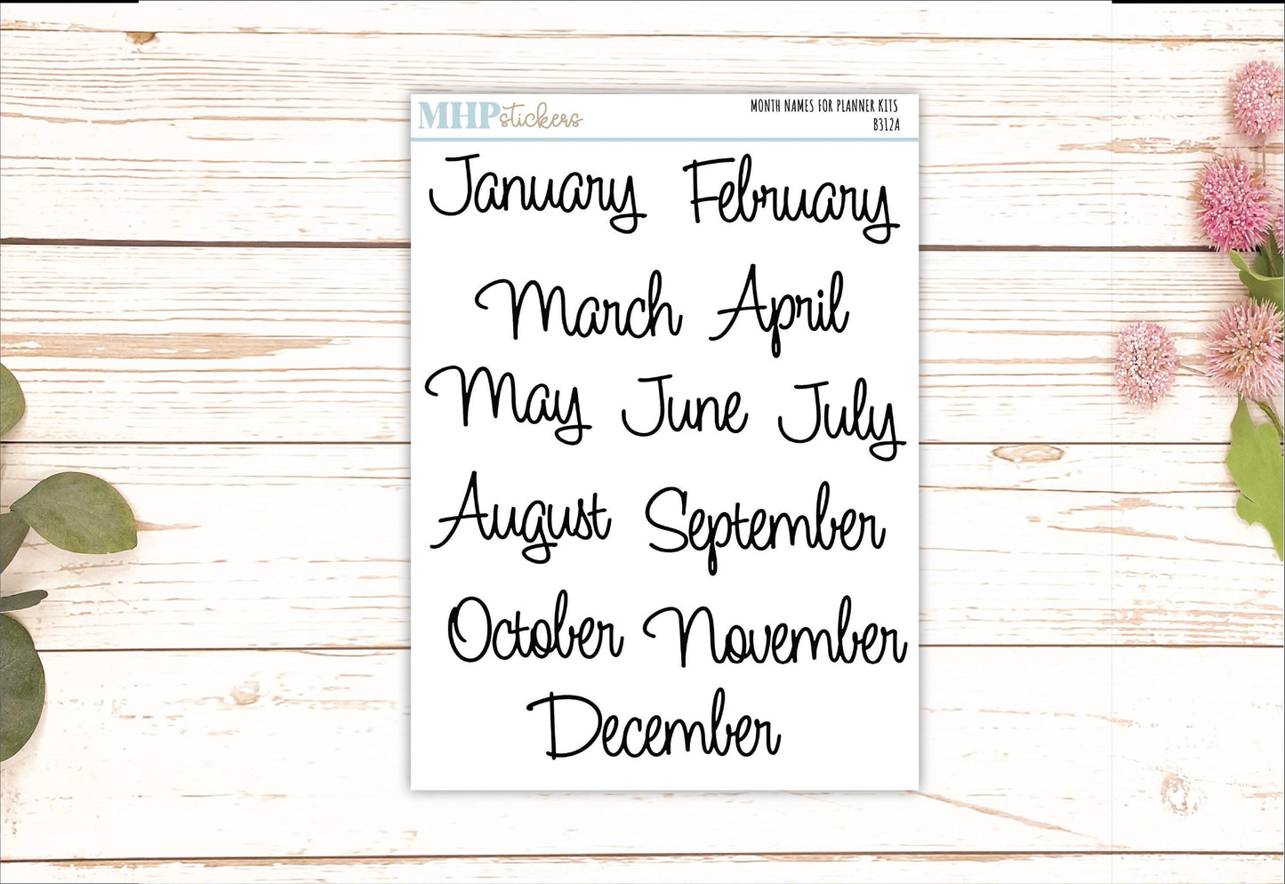 2026 Monthly Headers Set for the Large Rose Laurel Denise Planner (Formerly Project Planner) || LD438