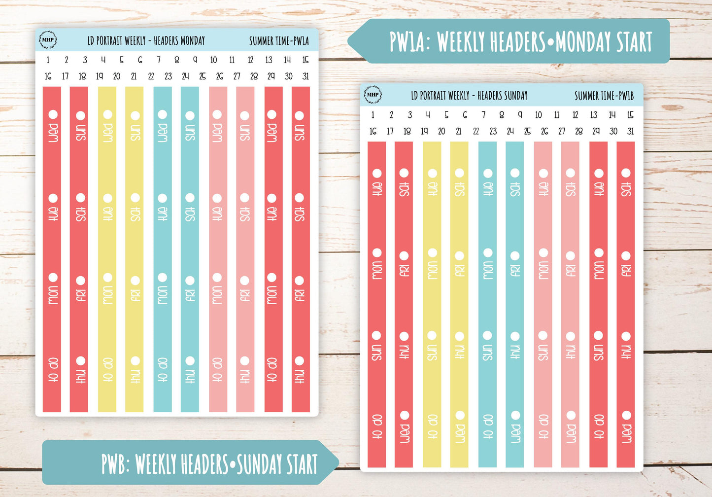 AUGUST Stickers for The Scout Laurel Denise Planner (formerly Portrait Planner). "Summer Time4" || PST