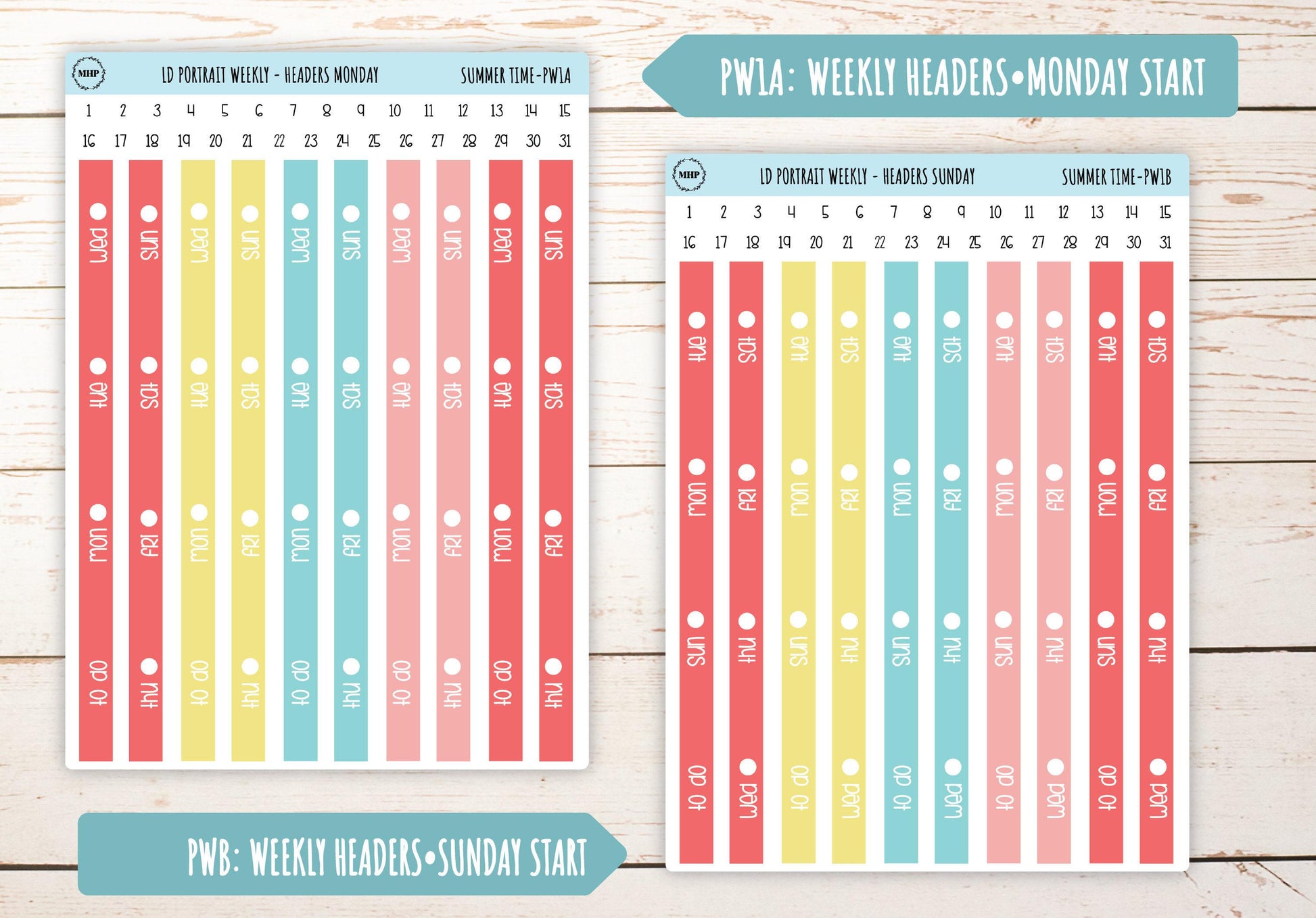 AUGUST Stickers for The Scout Laurel Denise Planner (formerly Portrait Planner). "Summer Time4" || PST