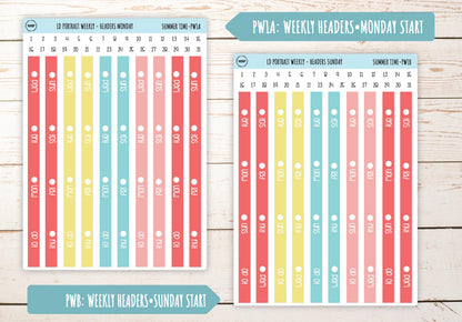 AUGUST Stickers for The Scout Laurel Denise Planner (formerly Portrait Planner). "Summer Time4" || PST